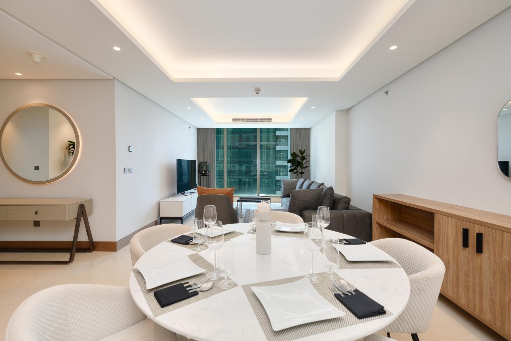 High-Floor 2-Bedroom Apartment with Water & City Views in West Bay